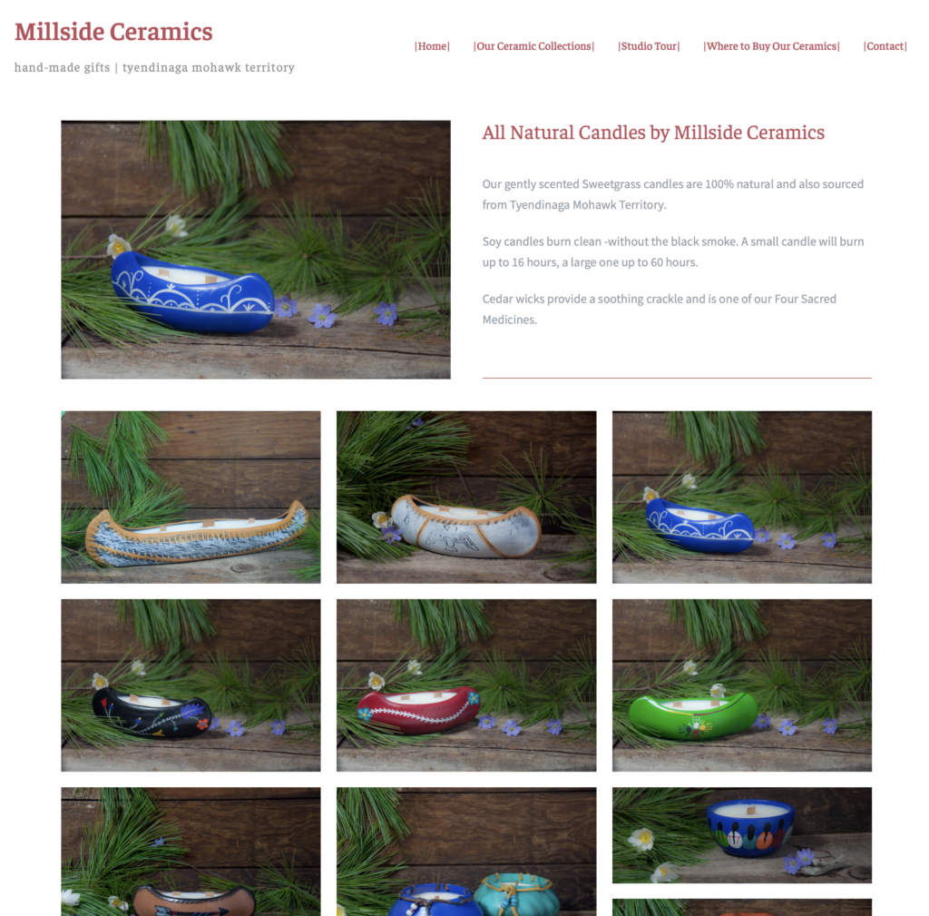 millside ceramics, marleen murphy, tyendinaga, graphic design, web design, pass the feather