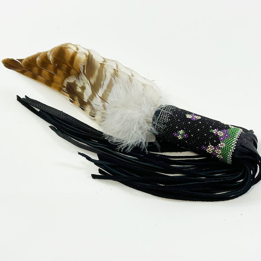 pass the feather, smudge kit, sage, feather,smudge feather, red tail hawk, beaded feather