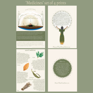 4 sacred medicines, sage, sweetgrass, tobacco, cedar, Native American medicine, pass the feather