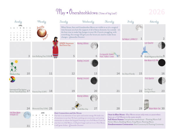 Sky World, Samantha Doxtator, Haudenosaunee Astronomy, Good Mind, 2026 Calendar, passthefeather, Native American calendar, moon time