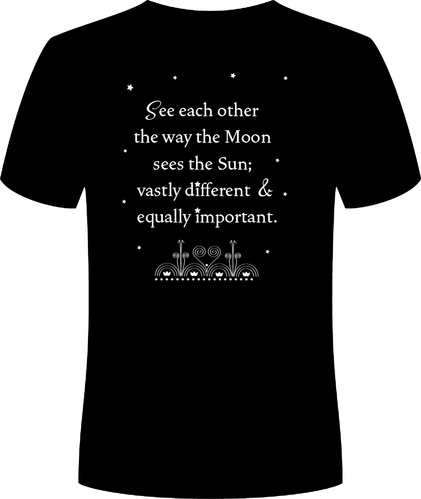t-shirt, pass the feather, moon girl