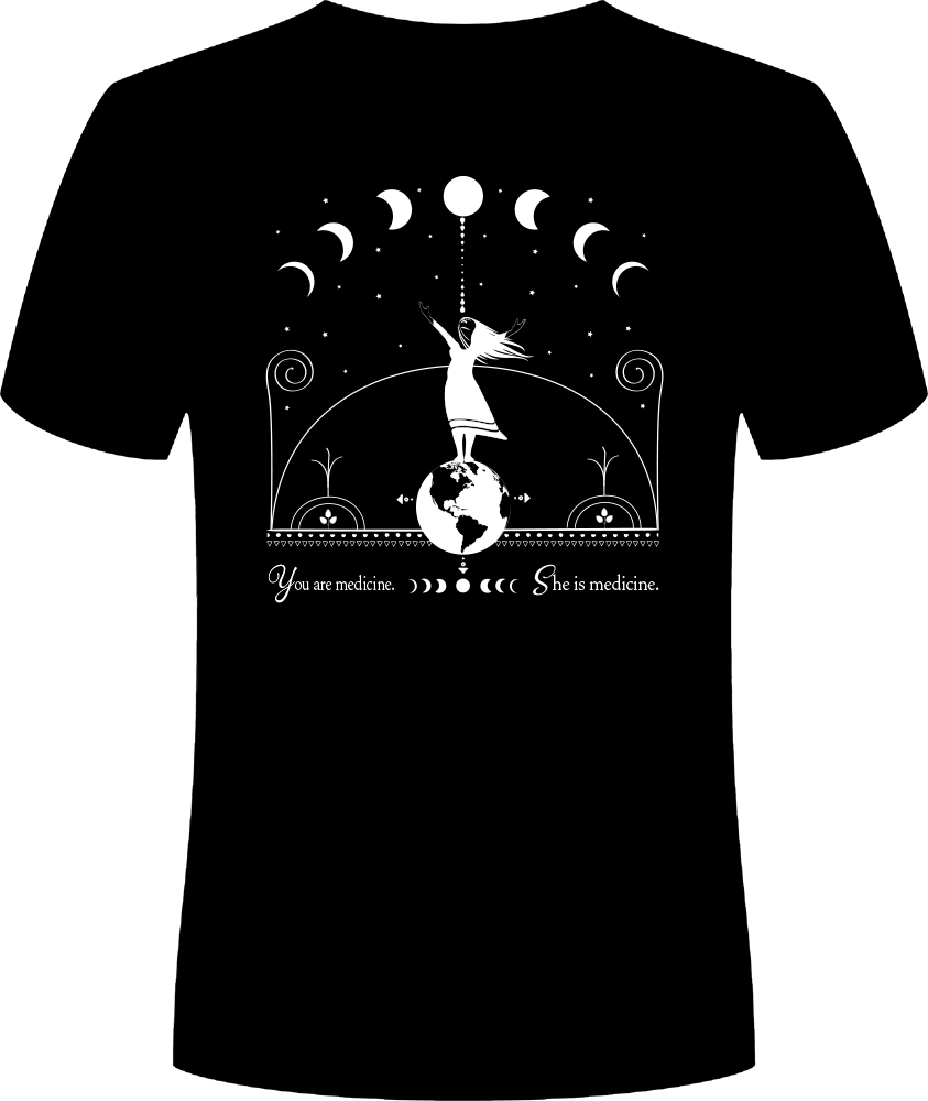 t-shirt, pass the feather, moon girl